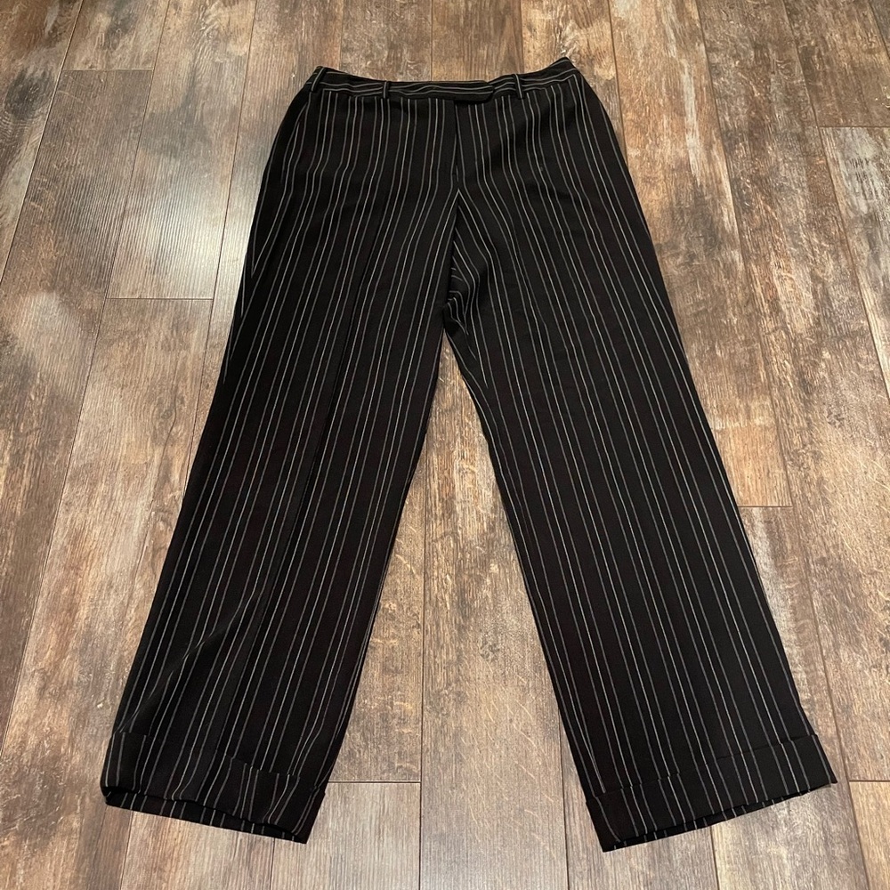 Larry Levine Black Pinstripe Women's Trousers